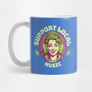 Support local music musician logo typography text | Morcaworks Mug